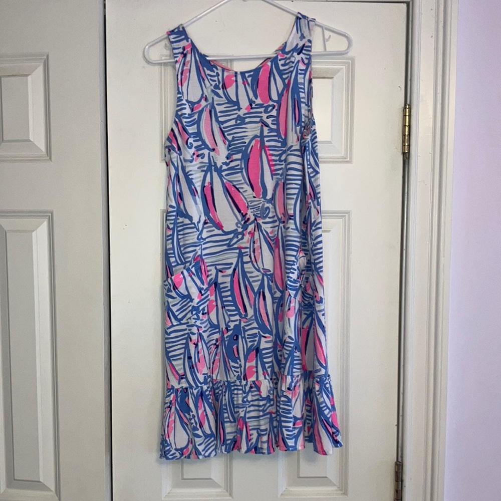 Lilly Pulitzer Small Kristen Ruffle Swing Dress in Sailing print